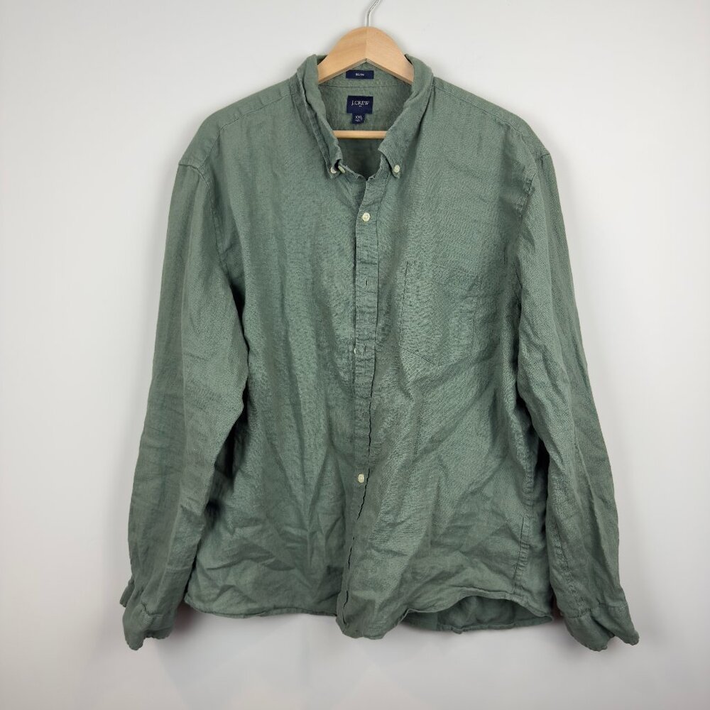 J Crew Factory Men's Classic linen-blend shirt, Size XXL